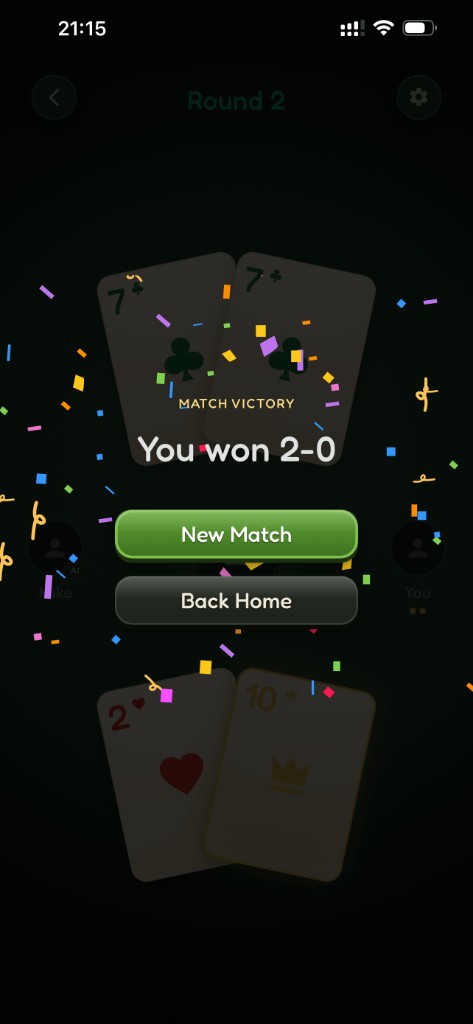 Ten Match victory screen
